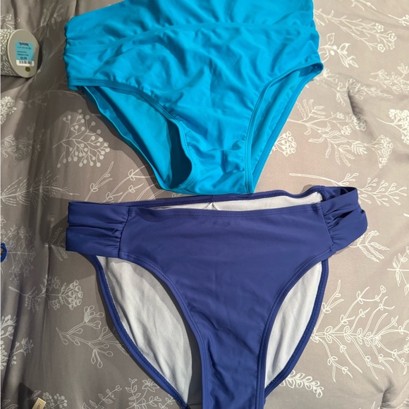 Blue and Navy Blue Bikini Bottoms, New - Picture 1 of 8